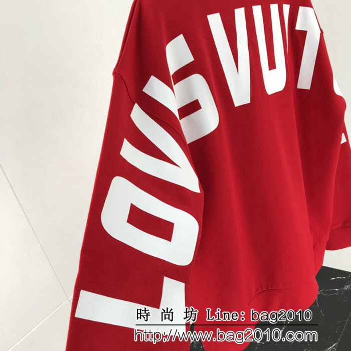 LV路易威登 18FW秋冬新款 領口小V字母 背後logo印花 純棉衛衣 情侶款 ydi1710